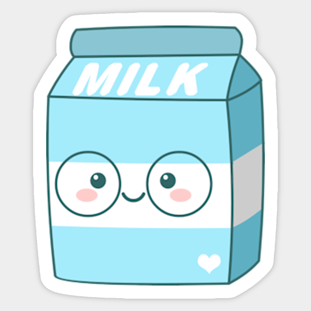 Kawaii Milk Cute Sticker Teepublic 